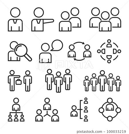 Simple Set of Business People Related Vector Line Icons. 100033219