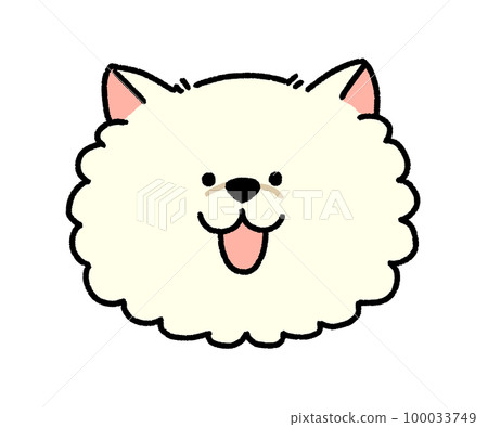 白色的博美犬臉圖標 100033749