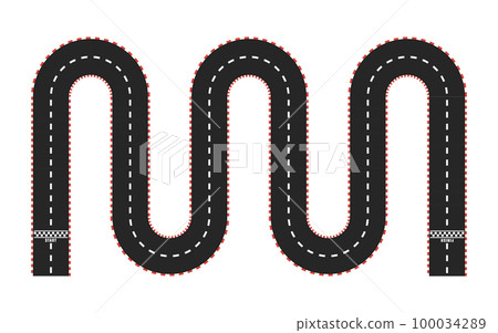 Race track with start and finish line. top view 100034289