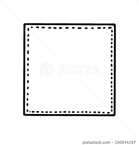 Simple inky hand drawn isolated vector outline picture frame element 100034297