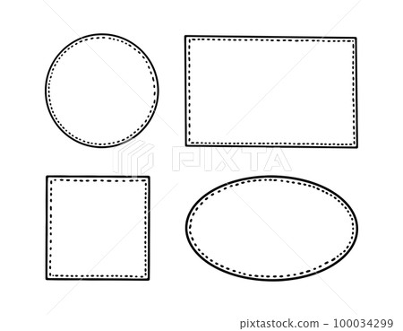Simple inky hand drawn isolated vector outline picture frame element collection 100034299
