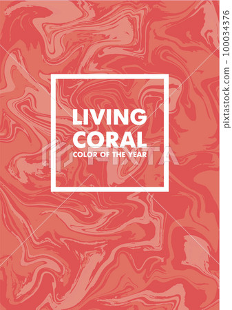 Living Coral color of the Year 2019 on marble abstract background 100034376