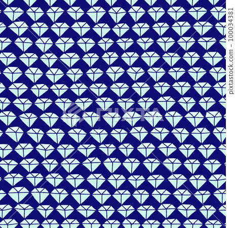 Wallpaper with freehand diamond illustrations: background blue 100034381