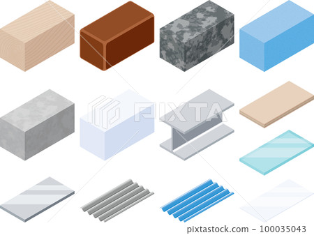 各種建築材料的插圖集 100035043