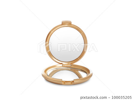 Compact small open mirror isolated on white 100035205