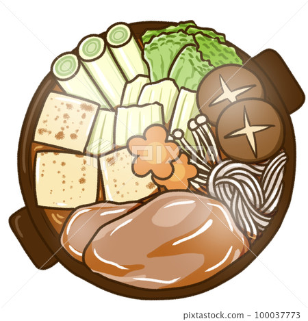 Illustration of sukiyaki pot 100037773
