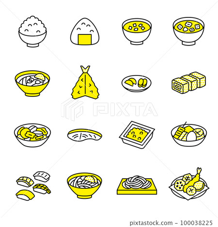 Japanese food icon set 100038225