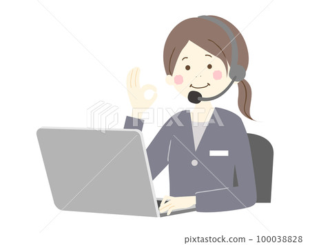 Female operator at a computer 100038828