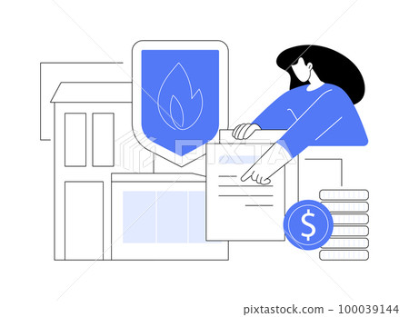 Fire insurance abstract concept vector illustration. 100039144