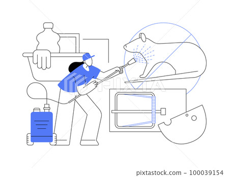 Rodents pest control service abstract concept vector illustration. 100039154