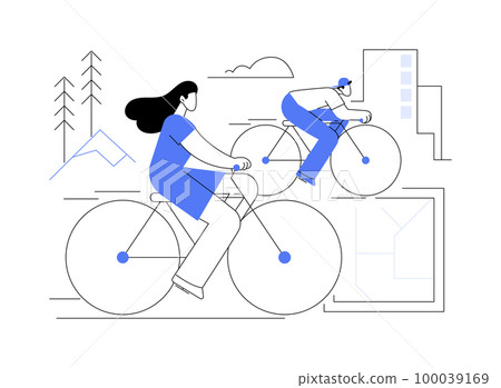 Cycling experiences abstract concept vector illustration. Cycling experiences abstract concept vector illustration. 100039169