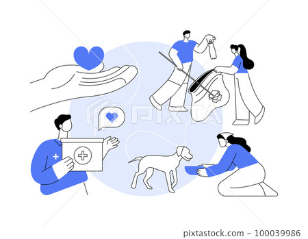 Volunteering abstract concept vector illustration. 100039986