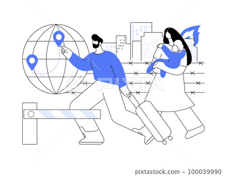 Refugees abstract concept vector illustration. Refugees abstract concept vector illustration. 100039990