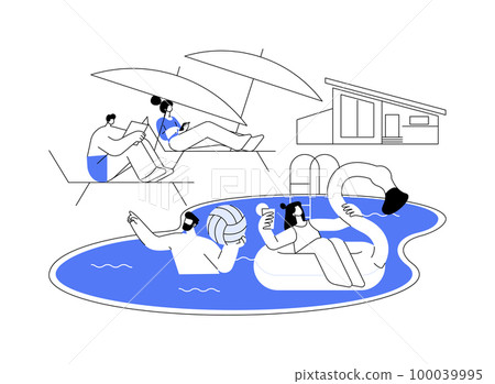 Pool party abstract concept vector illustration. Pool party abstract concept vector illustration. 100039995