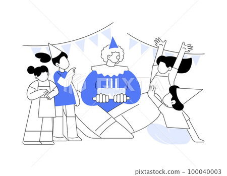 Kids birthday abstract concept vector illustration. 100040003