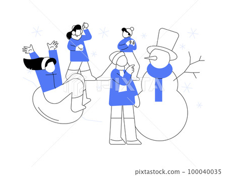 Winter outdoor fun abstract concept vector illustration. 100040035