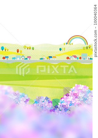 Hydrangea background material back image 100040364