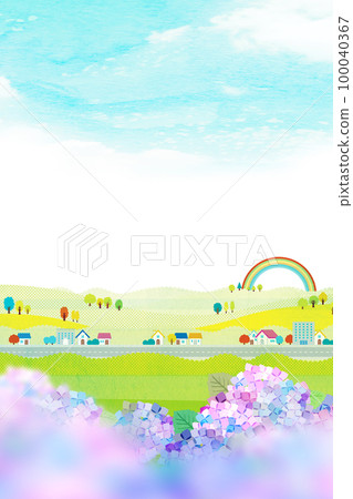 Hydrangea background material back image 100040367