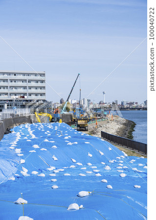 Scenery of river construction Scenery of river construction 100040722