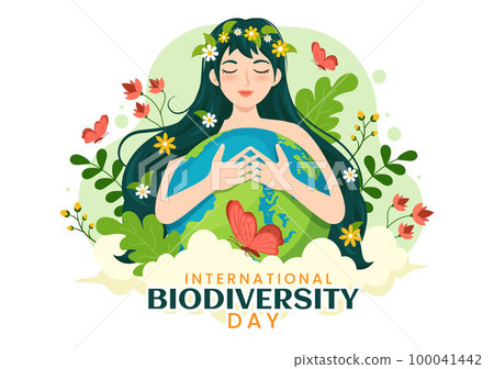 World Biodiversity Day on May 22 Illustration with Biological Diversity, Earth and Animal in Flat Cartoon Hand Drawn for Landing Page Templates 100041442