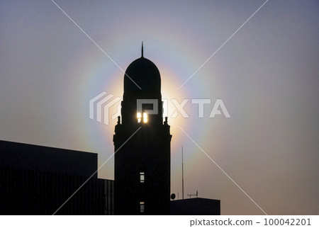 Pollen light ring over the Yokohama Customs Main Building (Queen's Tower) 100042201
