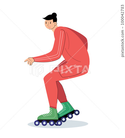 character people with roller skate vector illustration character people with roller skate vector illustration 100042783