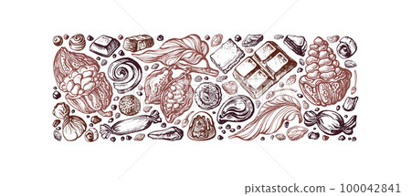 Cocoa, chocolate Texture background Vector art Cocoa, chocolate Texture background Vector art 100042841