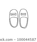 Toilet slippers line drawing black and white 100044587