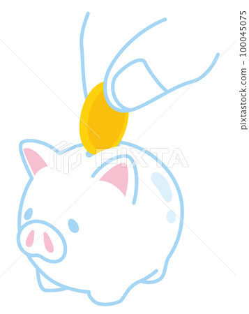 putting coin in pig piggy bank 100045075