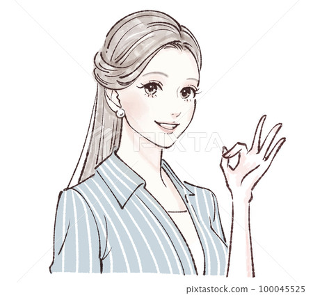 Female illustration material 100045525