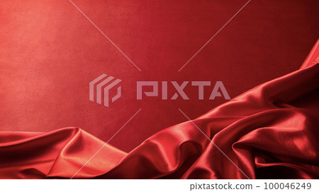 Draped silk red cloth background texture 100046249