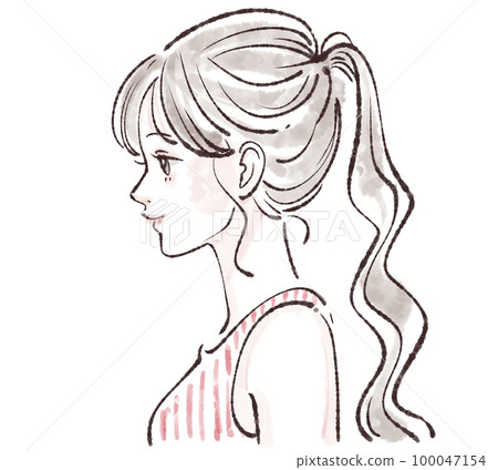 Female illustration material 100047154