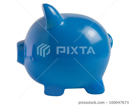 The blue piggy bank on white background isolation image for earn or saving concept The blue piggy bank on white background isolation image for earn or saving concept 100047673