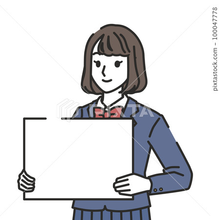 Junior high school girls and high school girls with boards Junior high school girls and high school girls with boards 100047778