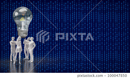 The Business Team and  light bulb for idea or Creative concept 3d rendering 100047850