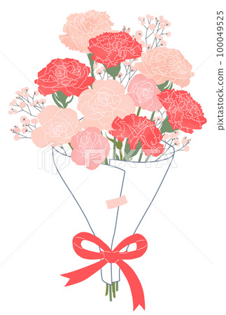 Bouquet of carnations and mini roses 100049525