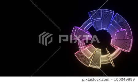 Futuristic colorful sphere of lines. Network connection big data. Abstract technology background. Place for text. 3d rendering. Futuristic colorful sphere of lines. Network connection big data. Abstract technology background. Place for text. 3d rendering. 100049999