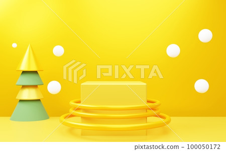 3d rendering of Yellow abstract bright background. Christmas concept. Scene for advertising, technology, show, poster, banner, cosmetic, fashion, Kid, nursery. New Year Illustration. Product display 3d rendering of Yellow abstract bright background. Christmas concept. Scene for advertising, technology, show, poster, banner, cosmetic, fashion, Kid, nursery. New Year Illustration. Product display 100050172