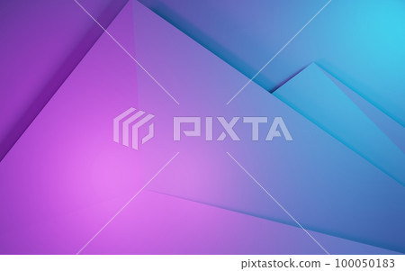3d rendering of purple and blue abstract geometric background. Cyberpunk concept. Scene for advertising, technology, showcase, banner, cosmetic, fashion, business. Sci-Fi Illustration. Product display 100050183