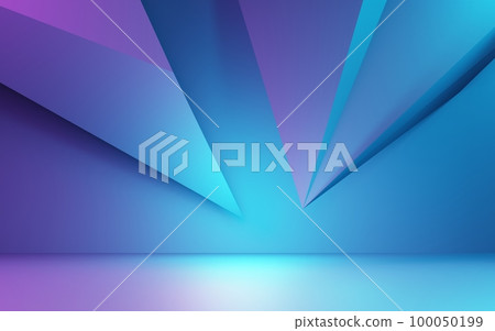 3d rendering of purple and blue abstract geometric background. Cyberpunk concept. Scene for advertising, technology, showcase, banner, cosmetic, fashion, business. Sci-Fi Illustration. Product display 3d rendering of purple and blue abstract geometric background. Cyberpunk concept. Scene for advertising, technology, showcase, banner, cosmetic, fashion, business. Sci-Fi Illustration. Product display 100050199