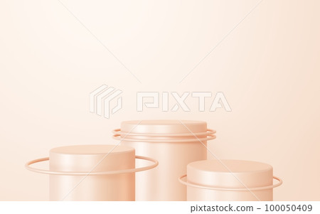 3d rendering of podium abstract geometric peach background. Coral style. Scene for advertising, technology, showcase, banner, cosmetic, beauty, fashion, luxury, business. Illustration. Product display 3d rendering of podium abstract geometric peach background. Coral style. Scene for advertising, technology, showcase, banner, cosmetic, beauty, fashion, luxury, business. Illustration. Product display 100050409