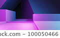 3d rendering of purple and blue abstract geometric background. Cyberpunk concept. Scene for advertising, technology, showcase, banner, cosmetic, fashion, business. Sci-Fi Illustration. Product display 100050466