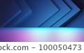 3d rendering of purple and blue abstract geometric background. Cyberpunk concept. Scene for advertising, technology, showcase, banner, cosmetic, fashion, business. Sci-Fi Illustration. Product display 100050473