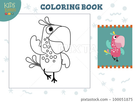 Color picture vector illustration. Coloring game for preschool and school kids Color picture vector illustration. Coloring game for preschool and school kids 100051875