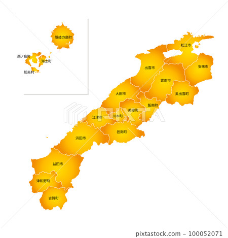 島根縣市鎮地圖 島根縣市鎮地圖 100052071