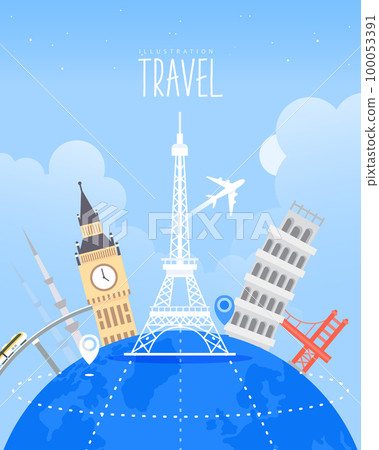 Travel destination landmark scenery illustration 11 Travel destination landmark scenery illustration 11 100053391