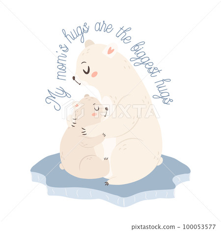 White bear Mama with baby. White bear Mama with baby. 100053577