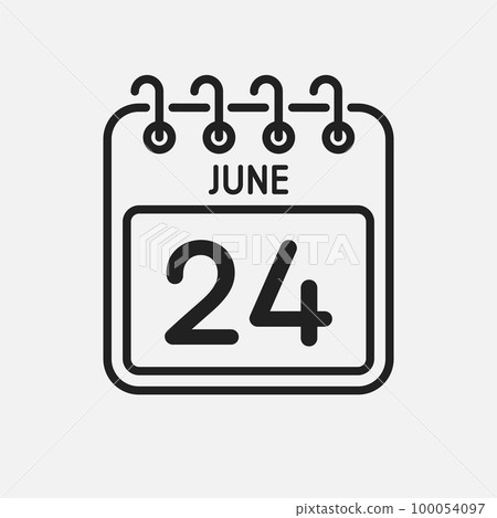 Icon page calendar day - 24 June Icon page calendar day - 24 June 100054097