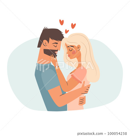 Couple hugging in love. Valentine's day card concept 100054238