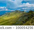 Mountain range in Swizz Alps in sunny day 100054256